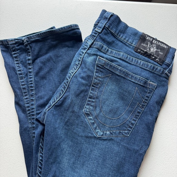 True Religion Rocco Jeans Mens 36 Blue Dark Wash Relaxed Skinny Denim Pants - Picture 8 of 8